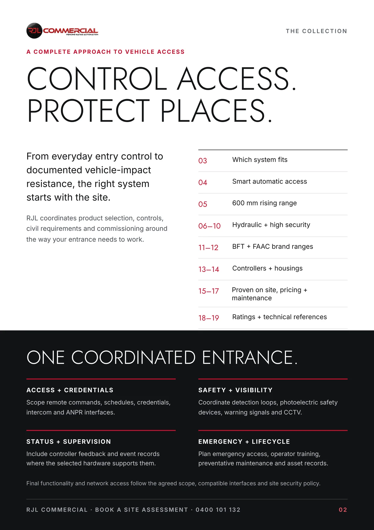 Page 2: Contents and coordinated entrance