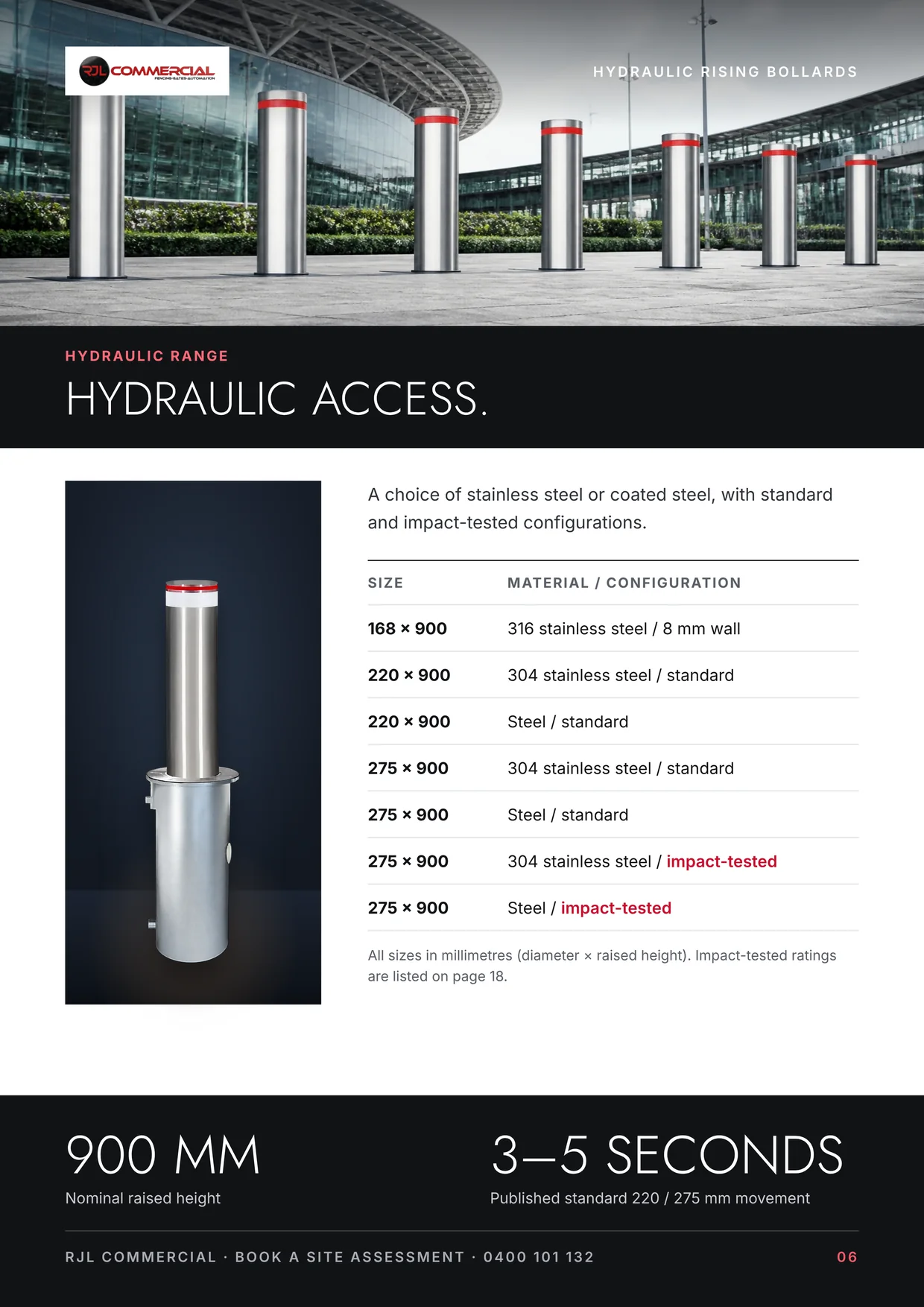 Page 6: Hydraulic bollards