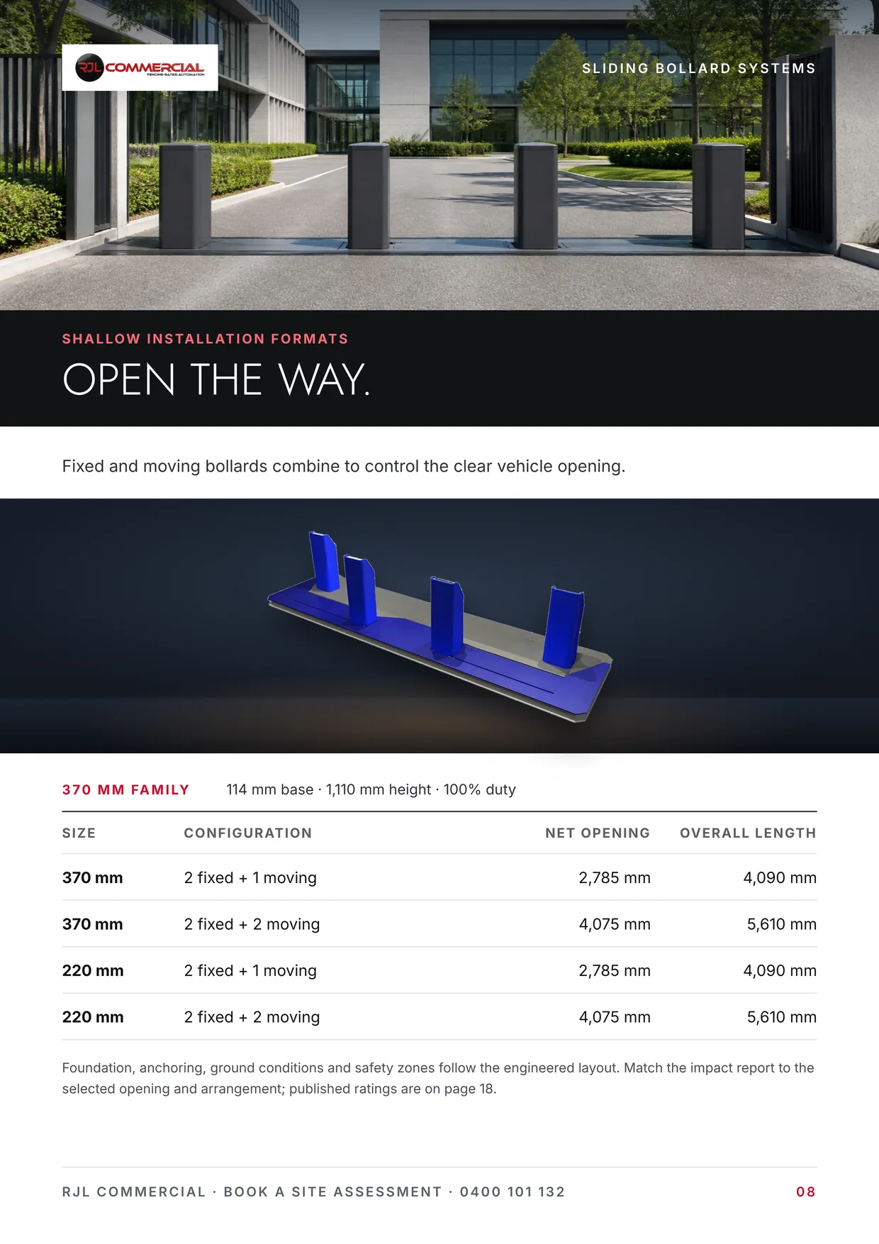 Page 8: Sliding bollard systems