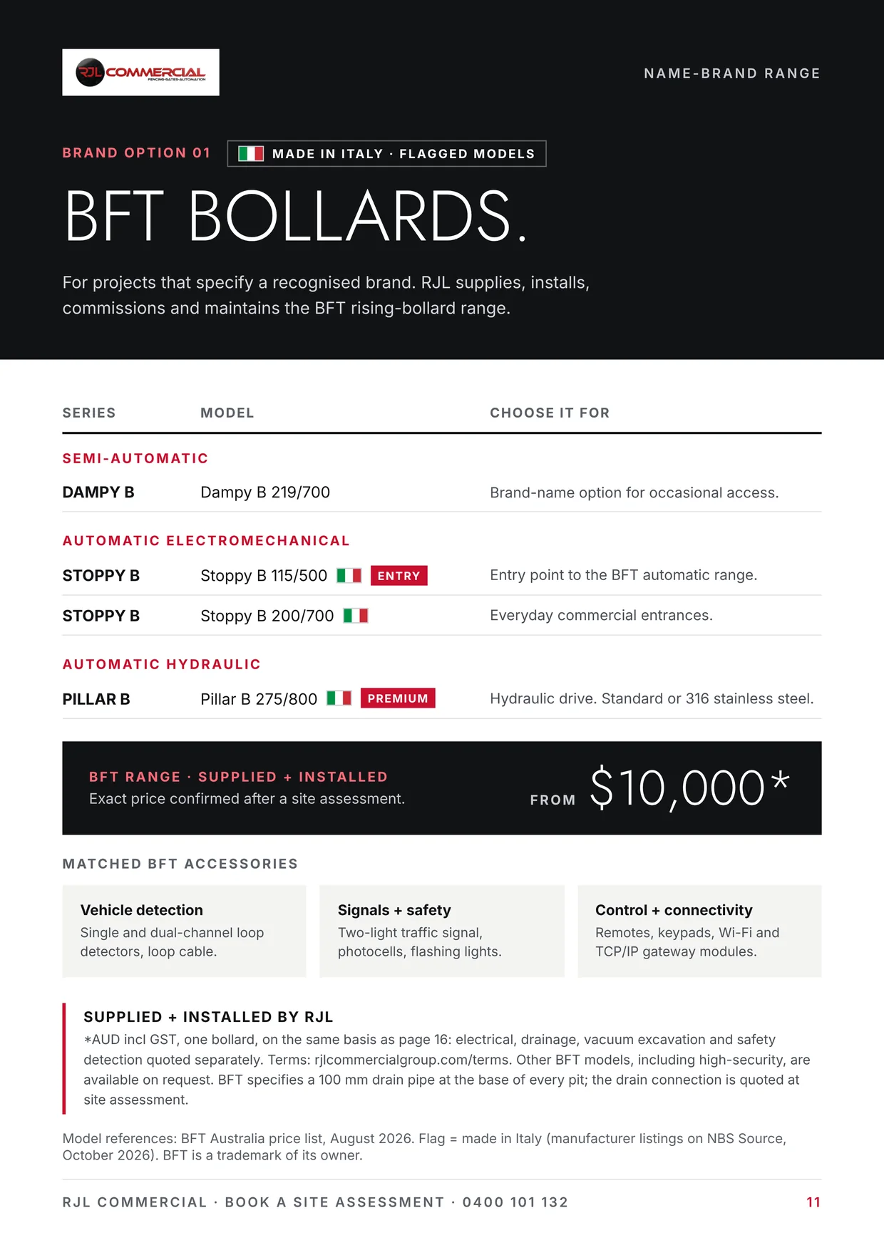 Page 11: BFT bollard range